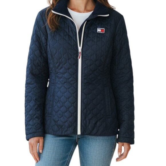 TOMMY HILFIGER Navy Quilted Puffer 3 in 1 All Weather Lightweight Jacket - Small - Picture 1 of 12